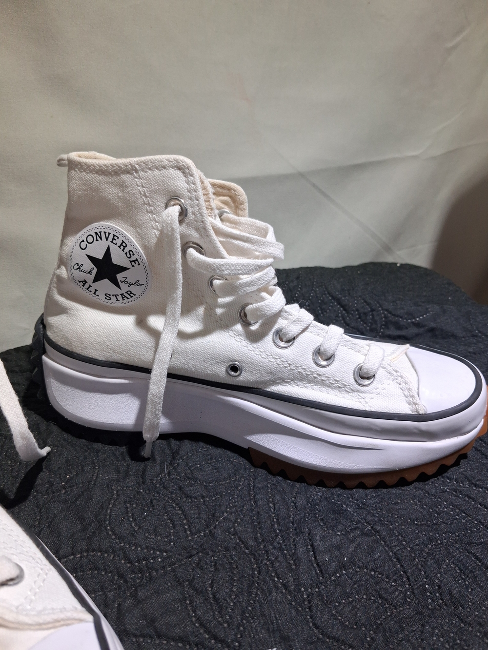 Converse Women's White Platform Run Star Hike High-Top Sneakers - Picture 3 of 6